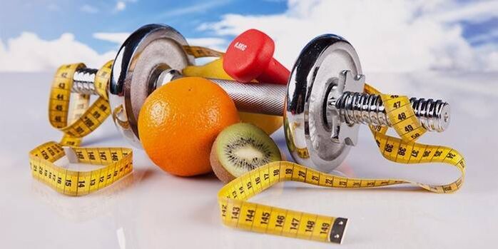 frutta e attrezzature per la perdita di peso
